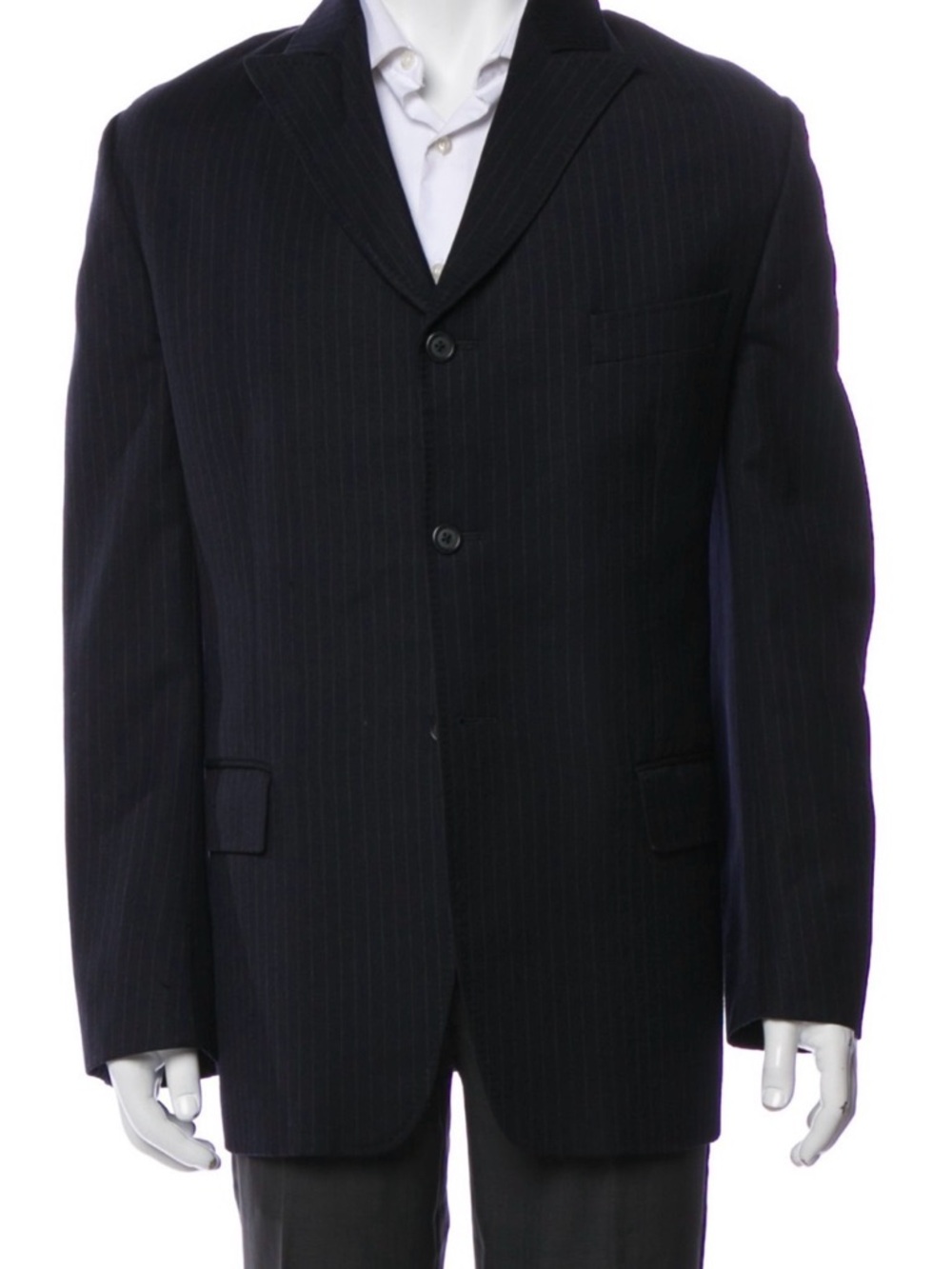 Dries Van Noten Navy Pinstripe Sport Coat